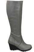 Damenschuhe Keilstiefel, Naturleder, Grau 745 ElitaBut