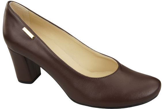 Klassische Damen Schokolade Leder Mandel Nase Pumps 201 ElitaBut