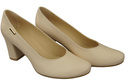 Klassische Damen Beige Leder Mandel Nase Pumps 201 ElitaBut
