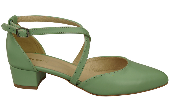 Damen Sandalen Echtleder Minze mit Riemen Niedriger Absatz 223 ElitaBut