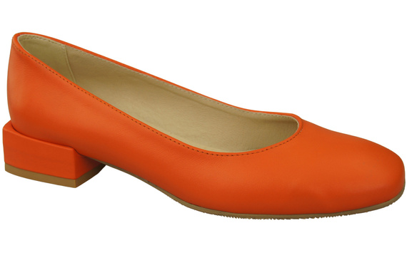 Bequeme Frauen Schuhe Orange Flats Natural Leder 204 ElitaBut