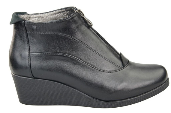 Damenstiefel Frühling/Herbst, Naturleder, Schwarz, 133 L, ElitaBut