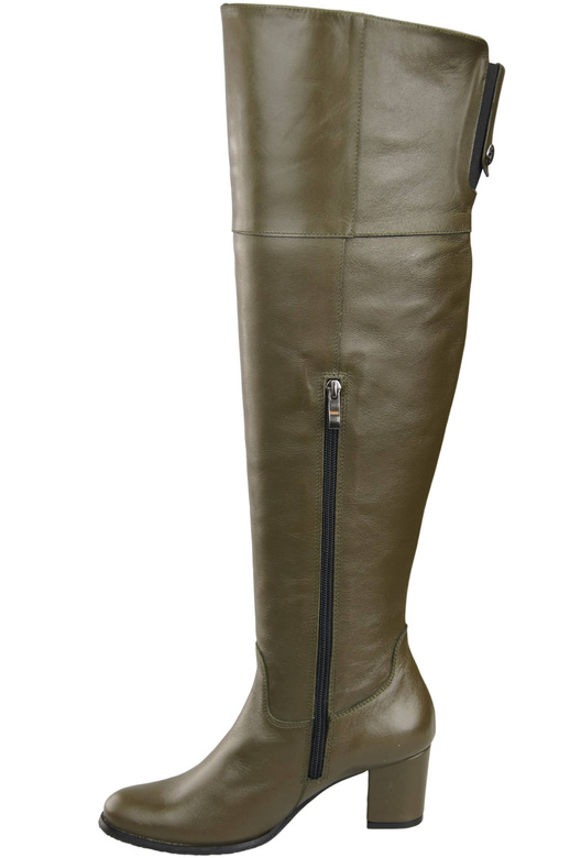Footwear Kniehohe Overknee-Stiefel für Damen, Naturleder 190, Olive ElitaBut