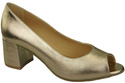 Damenschuhe PEEP TOE Gold Pumps, Naturleder mit beschichtetem Absatz 192 ElitaBut