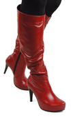 Damen-Plateaustiefel, Naturleder, Rot 120 ElitaBut