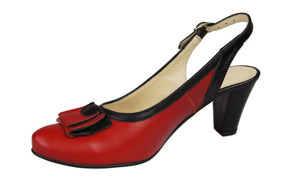 Damenschuhe Sandalen, Naturleder, Rot 841 ElitaBut