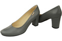 Klassische Damen Grau Leder Mandel Nase Pumps 201 ElitaBut