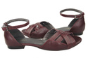 Schuhe Damen Sandalen Burgund Naturleder 128 ElitaBut