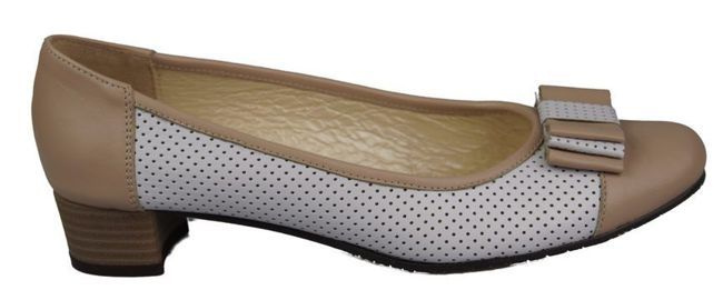 Damenschuhe Pumps, Naturleder, Weiß Cappuccino 732 ElitaBut