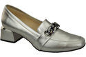 Damenschuhe mit Zierkette Pumps Mokassins Naturleder 193 Silber ElitaBut