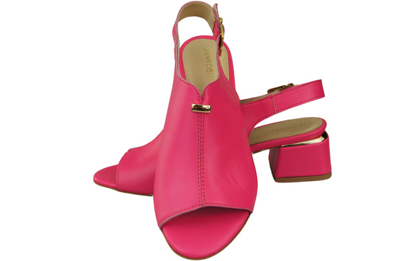 Damenschuhe Sandalen Neon Pink Goldschnalle Naturleder 198 ElitaBut