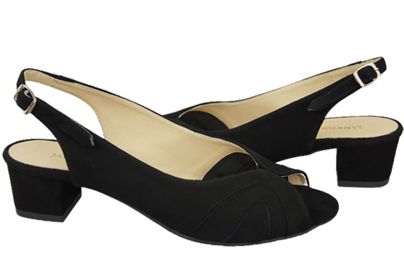 Damenschuhe Sandalen, natürliches Wildleder, Schwarz 991 ElitaBut