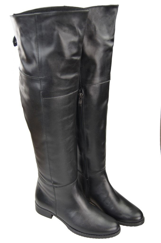 Schuhe Damenstiefel Stiefel Overknee-Stiefel Naturleder Schwarz 104 ElitaBut