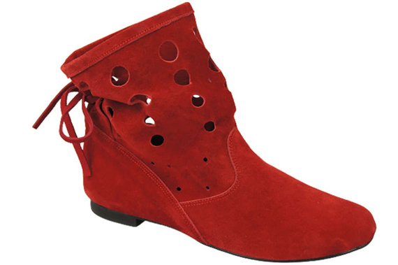 Schuhe Damen-Stiefeletten, natürliches Veloursleder, Rot 160 ElitaBut