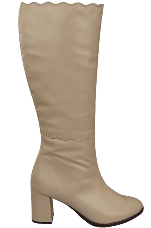 Schuhe Damenstiefel Klassisches Naturleder Cappuccino Bright 176 ElitaBut