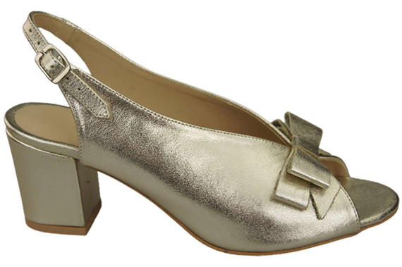 Damenschuhe Sandalen Gold, natürlich genarbtes Leder, 148 L ElitaBut