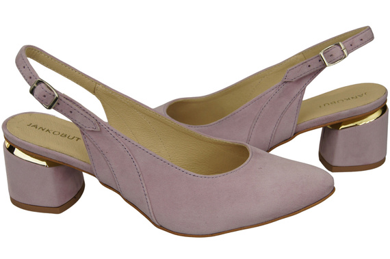 Damensandalen aus natürlichem Wildleder Helllila Eleganz und Komfort 196 von ElitaBut