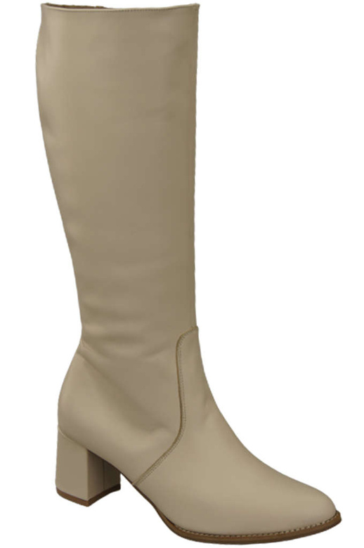 Klassische Damenstiefel, Naturleder, Beige 175 ElitaBut