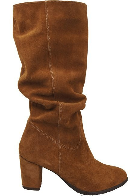 Schuhe Damenstiefel, Naturleder, Velours 141 Karmel ElitaBut