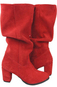 Schuhe Damenstiefel, Naturleder, Velour 141 Red ElitaBut
