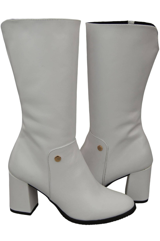 Damen-Halbstiefel, Naturleder, Weiß 189 ElitaBut