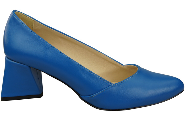 Damen Pumps Blau Echtleder Spitz Zehen Absatz ElitaBut 221