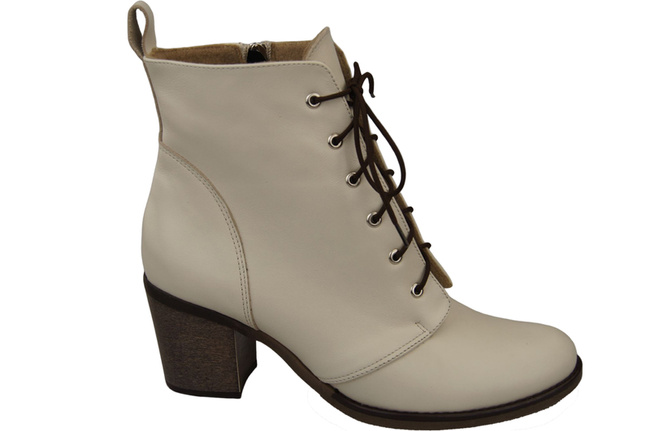 Damen Winter-Schnürstiefel, Naturleder, Beige 188 von ElitaBut