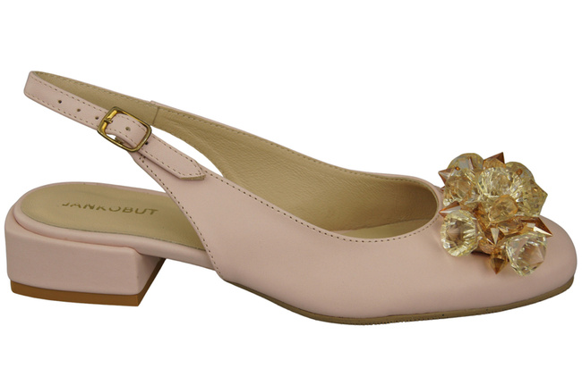 Damen Schuhe Puderrosa Sandalen mit Kristallen Naturleder 215 ElitaBut