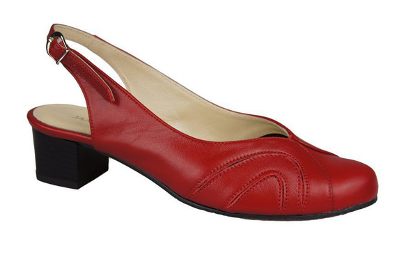Damenschuhe Sandalen, Naturleder, Rot 842 ElitaBut