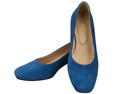 Bequeme Damenschuhe Blau Pumps mit dekorativem Absatz Natürliches Wildleder 219 von ElitaBut