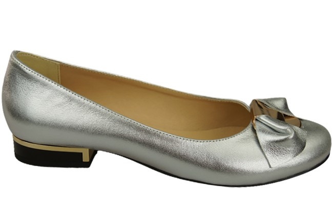 Damen Ballerinas Naturleder Silber 894 ElitaBut