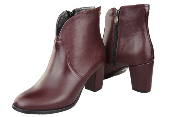 Damen-Winterstiefel, Naturleder, Burgund 152, von ElitaBut