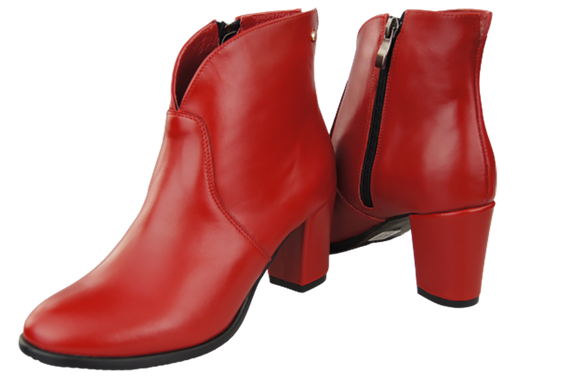Damenstiefel Frühling/Herbst, Naturleder, Rot, 152 L, ElitaBut