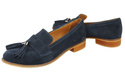 Schuhe Damen Mokassins Naturveloursleder Marineblau 134 ElitaBut