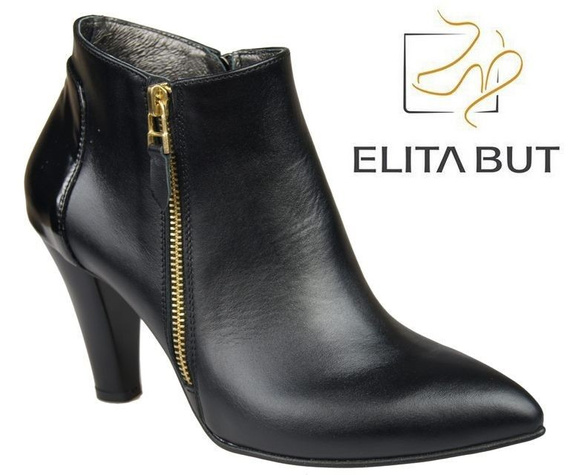 Warme Damenstiefel, Naturleder, Schwarz 866 von ElitaBut