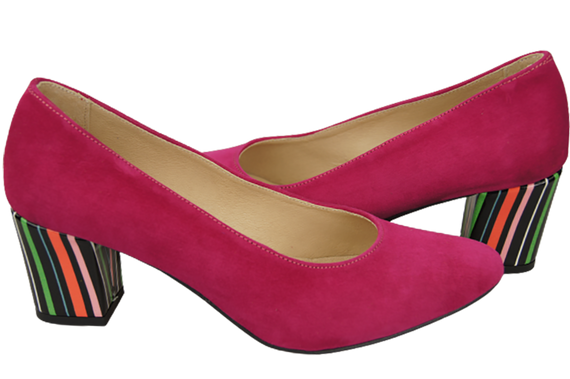 Damenschuhe Pumps Lila Natürliches Wildleder Dekorativer Absatz 158 von ElitaBut