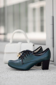 Schuhe Damenschuhe, Schnürschuhe, Naturleder, Malachit 758 ElitaBut