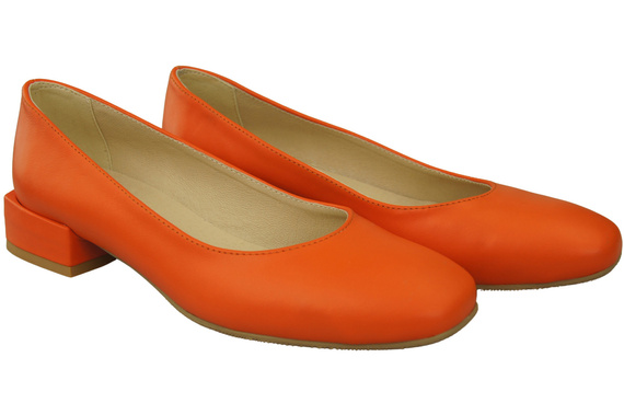 Bequeme Frauen Schuhe Orange Flats Natural Leder 204 ElitaBut