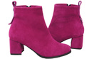 Damen Stiefeletten Purpurfarbig aus Veloursleder, stabiler Blockabsatz, Reißverschluss 224 ElitaBut