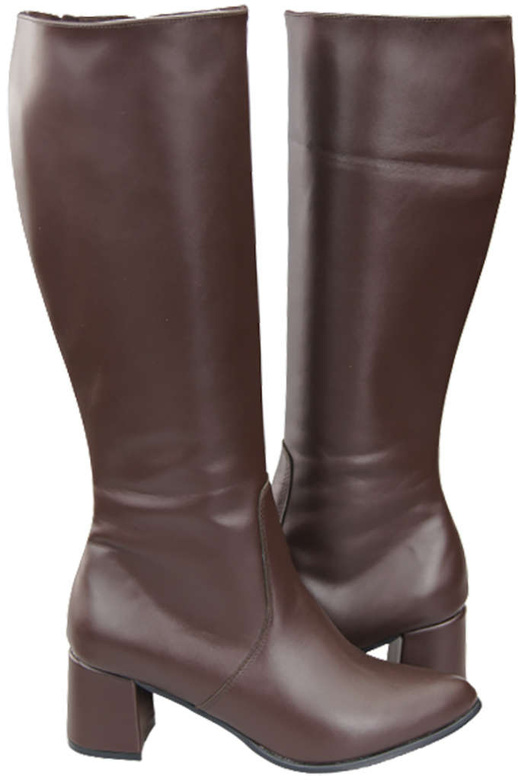 Klassische Damenstiefel, Naturleder, Schokolade 175 ElitaBut