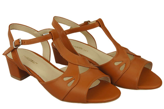 Damenschuhe Sandalen Rot Naturleder 169 ElitaBut