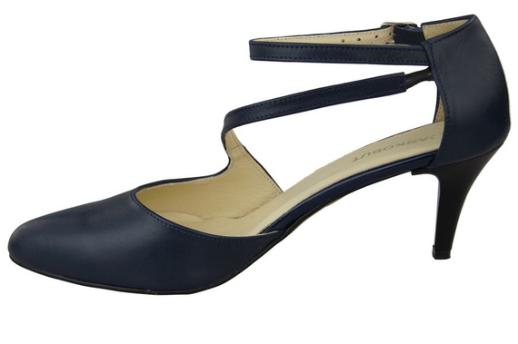 Damenschuhe Sandalen Niedriger Absatz, Naturleder, Marineblau 990 ElitaBut