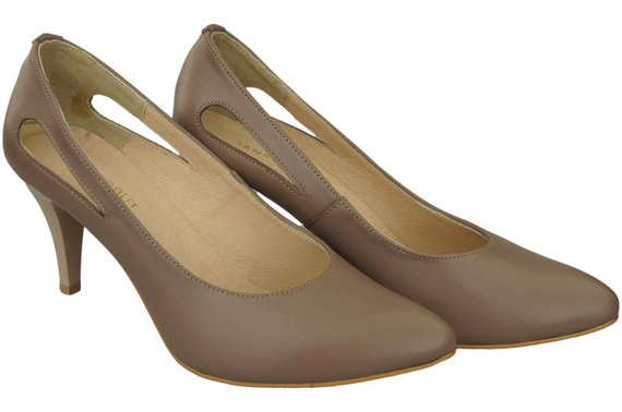 Damenschuhe Cappuccino-Pumps Naturleder 166 ElitaBut