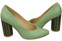 Damenschuhe Mintfarbene Pumps Naturleder Bunter Zierabsatz 194 ElitaBut