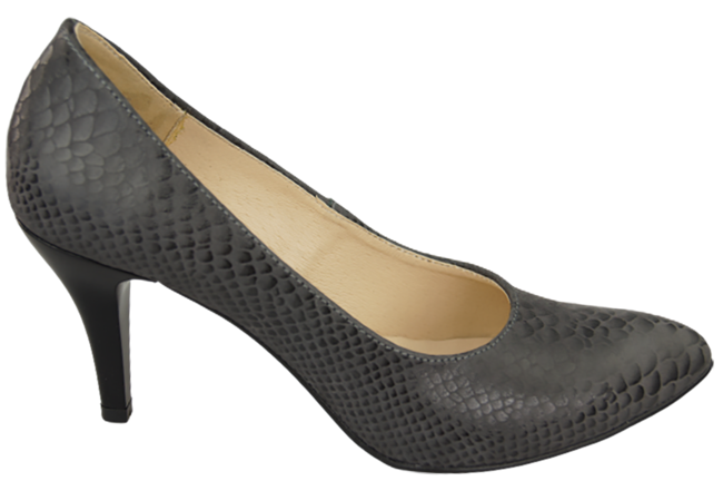 Damenschuhe Pumps Graues Schlangenmotiv Naturleder 150 ElitaBut