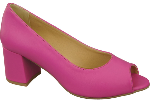 Damenschuhe PEEP TOE Fuchsia Pumps Naturleder mit beschichtetem Absatz 192 ElitaBut