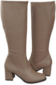 Bequeme Damen Cappuccino Dunkel Niedrig Absatz Stiefel Naturleder 212 ElitaBut