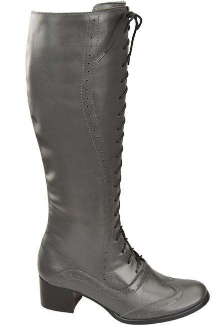 Damenschuhe Schnürstiefel, Naturleder, Graphit 595 ElitaBut
