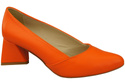 Damen Pumps Orange Echtleder Spitz Zehen Absatz ElitaBut 221