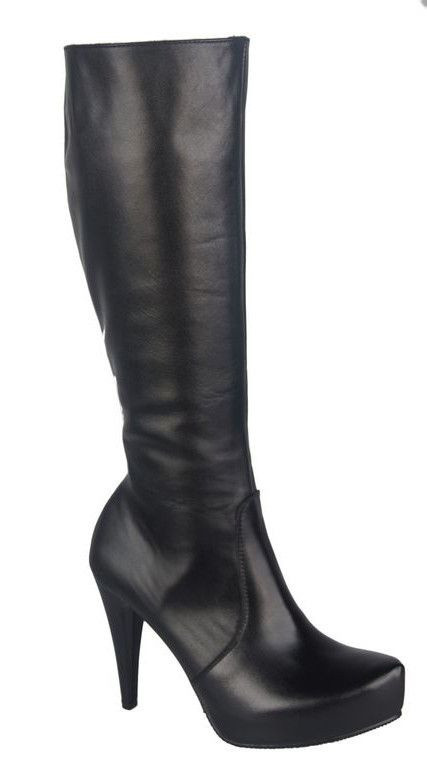 Damen-Plateaustiefel, Naturleder, Schwarz 687 ElitaBut